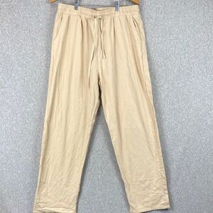 Ouku pull on pants XL drawstring elastic inseam 28” wide leg butter yellow